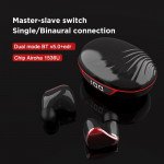 Wholesale TWS Stereo 9D Sound True Wireless Earbuds Touch Control Bluetooth Wireless Headset (Black-Red)